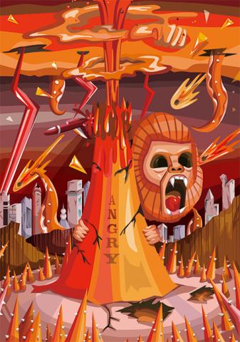 黃文慧 - 情緒（憤怒）插畫海報