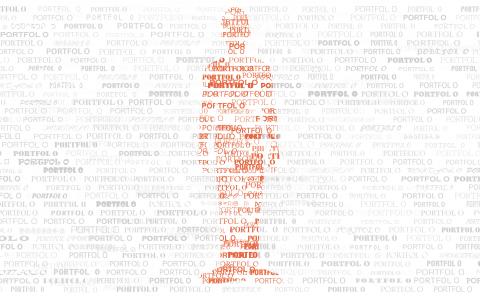 咖啡個人工作室 - PORTFOLIO封面設計  -  把 
 PORTFOLIO的 I 拿掉，並用PORTFOLIO組成我( I )，象徵我與我的作品缺一就不是作品集了