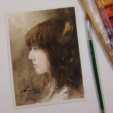 邦妮美術 - 人像水彩示範