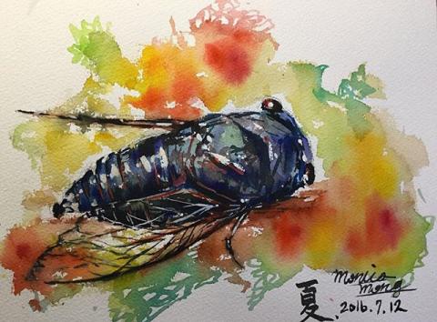 孟家彤 - 《夏•蟬》2016
水彩、紙本/19.0cm*26.0cm