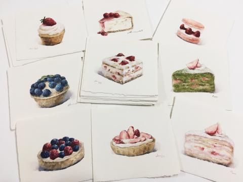 邦妮美術 - 水彩甜點示範