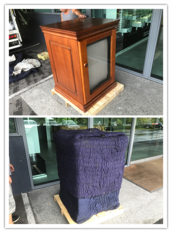 易成精緻搬家 - 精密櫥櫃會先套上專用包護套再包上工業用膠膜 易成精緻搬家 - 精密櫥櫃會先套上專用包護套再包上工業用膠膜