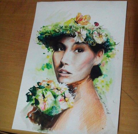 孟家彤 - 《花季》2016
色鉛筆、麥克筆、紙本/39.3cm*27.2cm
