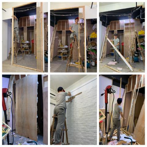 景湛木工裝潢工作室 - 拆牆。拆文化石。做隔間牆更衣室(原一間改至二間)。 景湛木工裝潢工作室 - 拆牆。拆文化石。做隔間牆更衣室(原一間改至二間)。