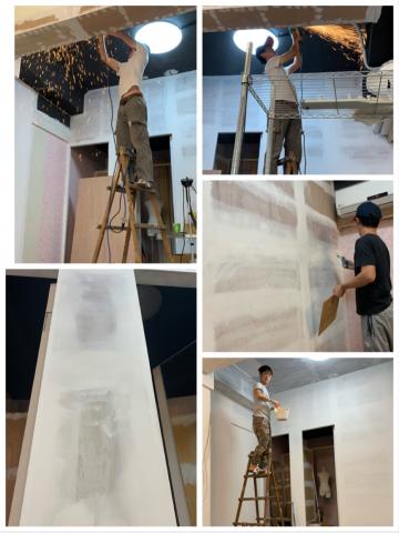 景湛木工裝潢工作室 - 切天花板鐵條。闢土。油漆。 景湛木工裝潢工作室 - 切天花板鐵條。闢土。油漆。