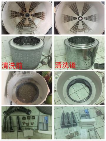 泡潔 - 滾筒式洗衣機 清洗前後