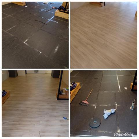 嶺頭裝潢（張家睿） - 塑膠地板加底料