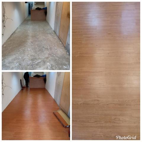 嶺頭裝潢（張家睿） - 店面鋪設仿木塑膠地板