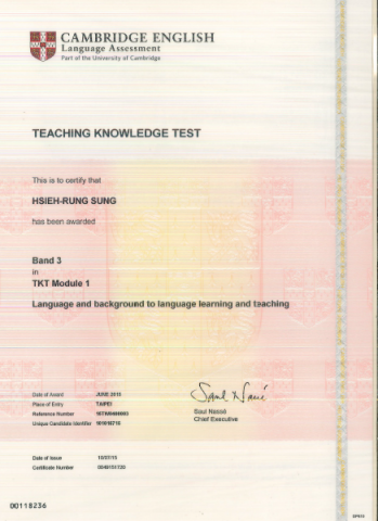 Tony - Cambridge Teaching Knowledge Test Band 3 in Module 1