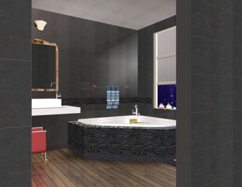 GiNA's Design House - 現代小浴室多採用極簡風格路線，這款設計以暗色作為主色調