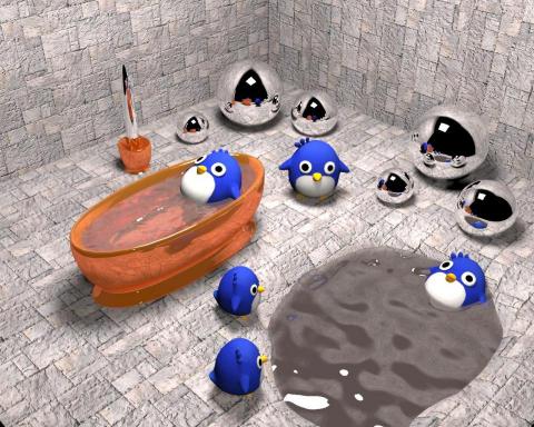 陳品全 - 3ds Max (Vary) 企鵝洗澡