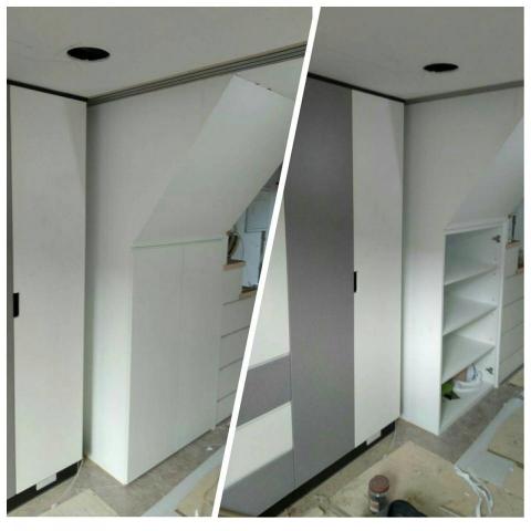 賴建宏工作室 - 樓梯下收納儲藏櫃設計、靈活運用空間設計，將原本被浪費的空間變成收納雜物的儲藏櫃 ，讓空間看起來更加寬敞。 頂天儲藏櫃巧妙的設計在樓梯旁， 完整運用讓樓梯後的轉角空間。