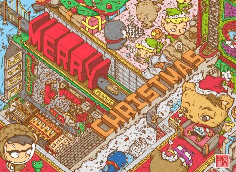 川澤設計 - 聖誕節卡片製作,利用空間感轉換作構圖 川澤設計 - 聖誕節卡片製作,利用空間感轉換作構圖