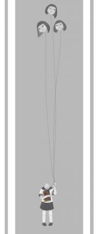 傅怡菱 - 日式風格的插圖，讓充滿童年的氣球又增添了一股詭異的氛圍