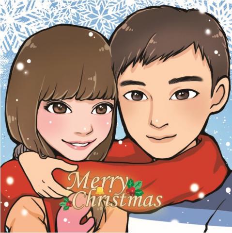 Alice插畫&平面設計 - 情侶Q版大頭貼