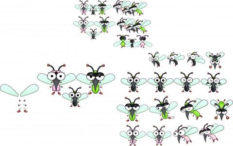 Alice插畫&平面設計 - AI吉祥物設計-蚊子一家人