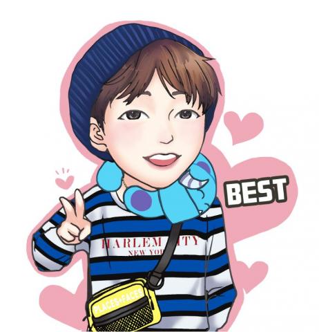 Alice插畫&平面設計 - 韓男團單人Q版明信片設計