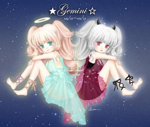 Alice插畫&平面設計 - 自創星座系列CG圖-雙子座