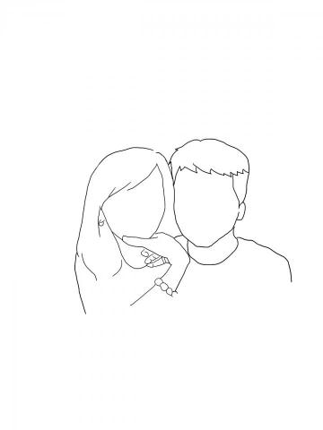 黃昱昕 - 情侶顧客希望在身上刺青留下彼此的模樣，期望依簡單的線條呈現。