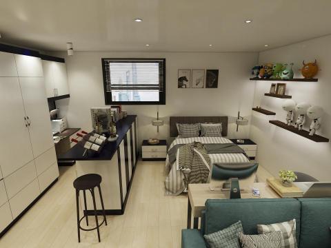歐德系統傢俱_內湖店(李佳珍設計師) - 3D 效果圖_小套房 歐德系統傢俱_內湖店(李佳珍設計師) - 3D 效果圖_小套房