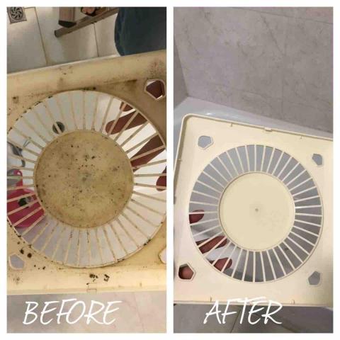 MOMO LAI 目前暫停接案中喔 - 浴室抽風機外觀，能拆會盡量拆洗