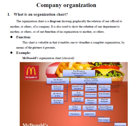 瑜萱 - 課堂報告課程教材 company organization handout
