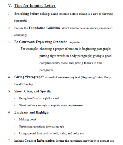 瑜萱 - 課堂報告課程教材 inquiry letter handout 2