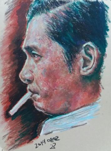 22畫人 - 畫 梁朝偉
素材:油性粉彩
尺寸:A4