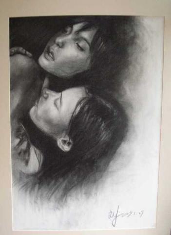 劉育秀 - 刺青（炭筆）