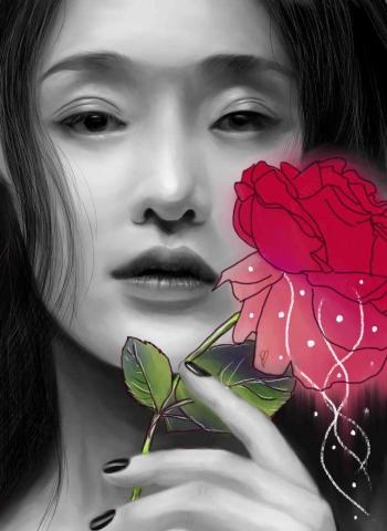 劉育秀 - 周迅（電繪素描）