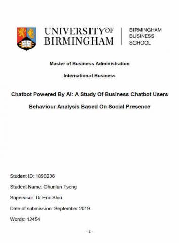 曾浚倫 - 英國伯明罕大學-碩士論文