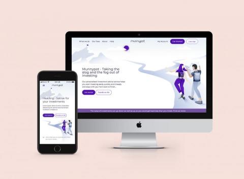 陳亞立 - 2018 Munny Pot 倫敦財經公司網站手機介面 插畫設計