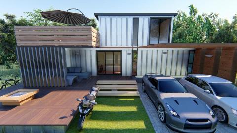 李定杰-建築3D建摸 - 貨櫃度假屋