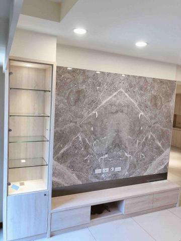 麒裕室內裝修設計 - 行雲流水大理石電視牆