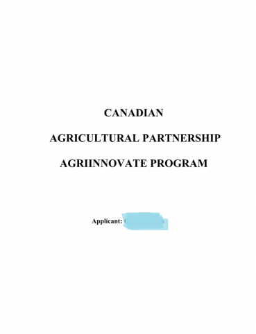 康文英語工作室 - 為實習的食品公司撰寫向加拿大政府申請農業補助的計劃書，內容涵蓋完整的計畫書內容，從封面、摘要、目標客群、企業組織到參考文獻。歡迎有需要翻譯計畫書的企業參考、討論。