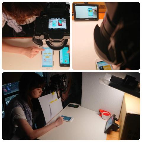 岳高有限公司 - 簡介影片更是長年拍攝的項目。圖為手機APP操作範例影片拍攝花絮。