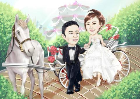 Jia ping,Xu - 喜帖正面範例－客戶要求風格，新郎新娘