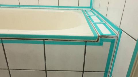 泰聯企業有限公司/JEFF - 浴室矽利康遮蔽膠帶黏貼