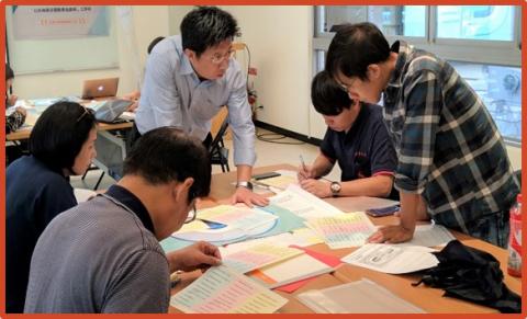 萊恩行可 (阿布哥) - 藉由事先設計的引導工具，讓學員能更快進入討論情境，建立覺察並提高學習效率。