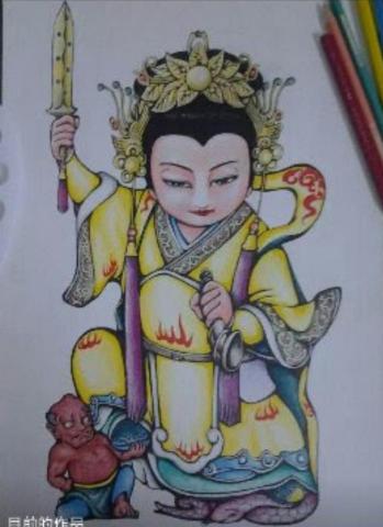 陳東賢 - 陳靖姑神像Q版{全手繪}供參考