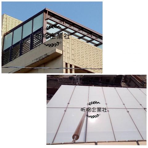 昕格企業社 - 客戶只做兩側及屋頂，為此兩側下排安裝百葉窗，消解風壓，屋頂為抗風壓安裝拉桿及加強片