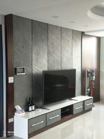 大楊室內設計工作室 - 薄岩片電視牆