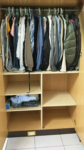 阿仁木工師 - 舊衣櫃內部增加吊桿、層板