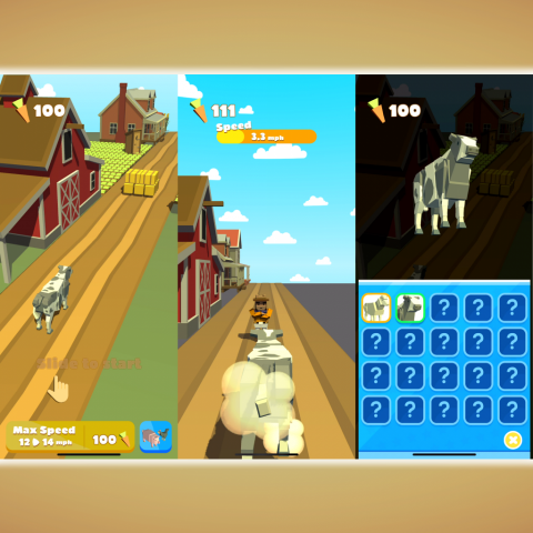 Luke Yu - Farm Dash-超休閒遊戲（Hyper casual game）
・獨立完成全部專案，包含企劃、美術、音效音樂等。（美術及音樂音效使用Asset Store或免費可商用素材）
・閃避障礙物、收集紅蘿蔔、並將擋路農夫撞飛！
・累積撞飛距離可進入下一關。