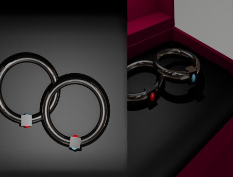 密思林 - 适合单身者戴的戒指
3ds max
#红色为想恋爱状态
   蓝色为想交友状态