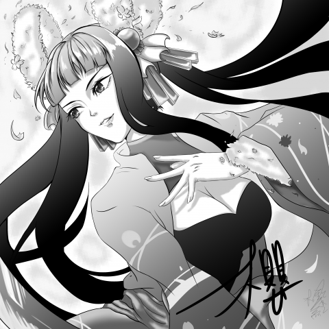 楓染紅 - 黑白色範例