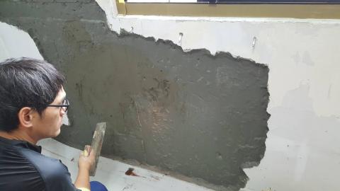 大山防水抓漏工程 - 止漏後，泥作處理